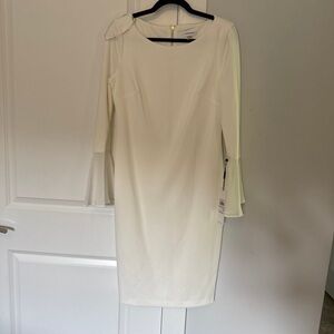 Calvin Klein Elegant White Long Sleeve Dress